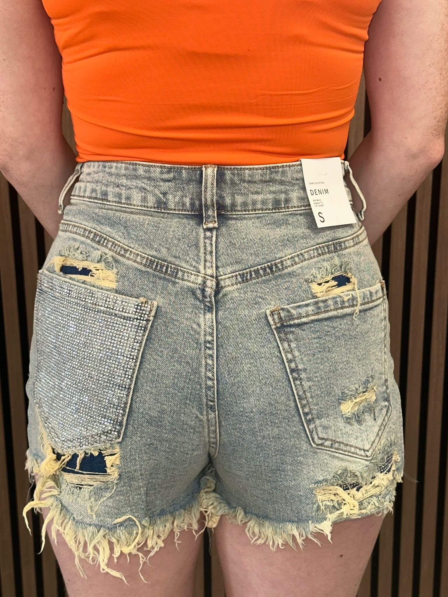 DIRTY DENIM SHORT GLITTER