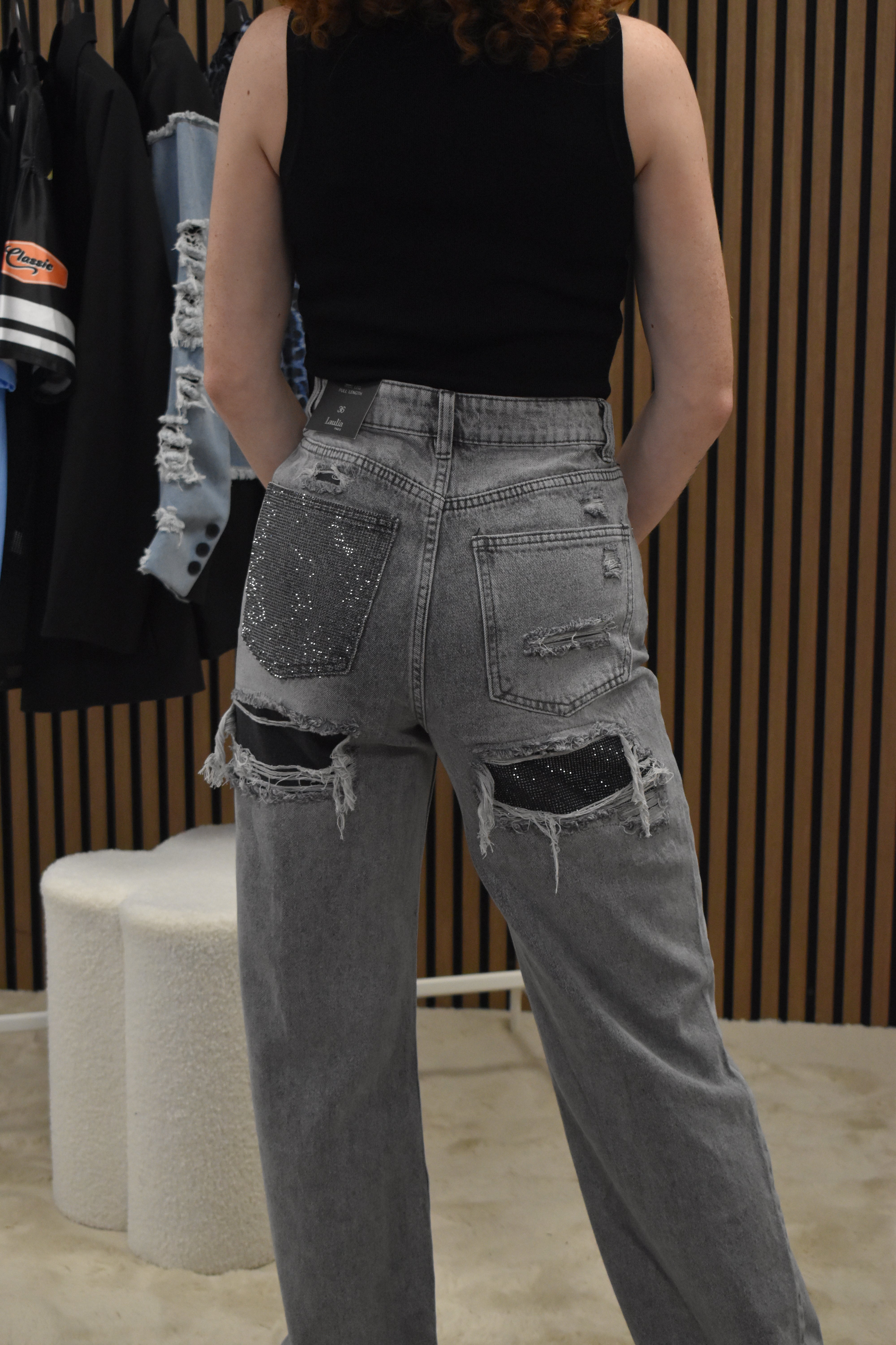 WIDE LEG JEANS GREY